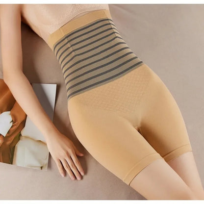 2024 Women's Striped High-Waist Corset Safety Pants - Spring and Summer Lift Hip, Anti-Exposure Underwear