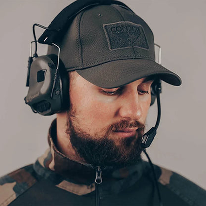 EARMOR M32 MOD4 Tactical Shooting Earmuffs - Noise Reduction Headset with Helmet ARC Rail Adapter and Kenwood PTT Adapter