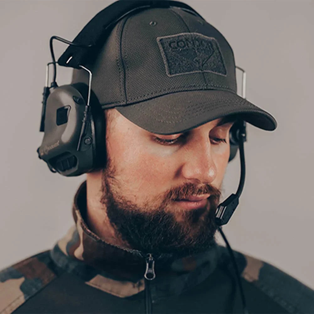 EARMOR M32 MOD4 Shooting Earmuffs – Tactical Noise Reduction Headset with Helmet ARC Rail & Kenwood PTT Adapter