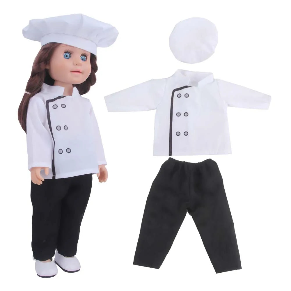 Doll Clothing Set – Firefighter, Student, Graduation, Artist & Athlete Outfits for 18-Inch American & 43cm Baby Newborn OG Girl Dolls
