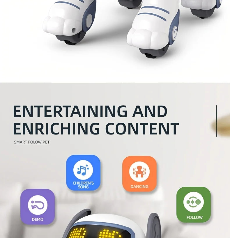 Intelligent Robot Dog Toy - Remote Control, Sing & Dance, Smart Interactive Programmable Puppy for Kids