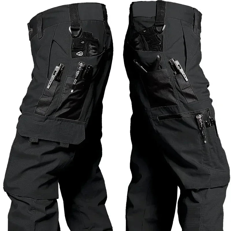 Men's Tactical Cargo Work Pants - Waterproof Multi-Pocket Outdoor Hiking Trousers for Spring & Autumn