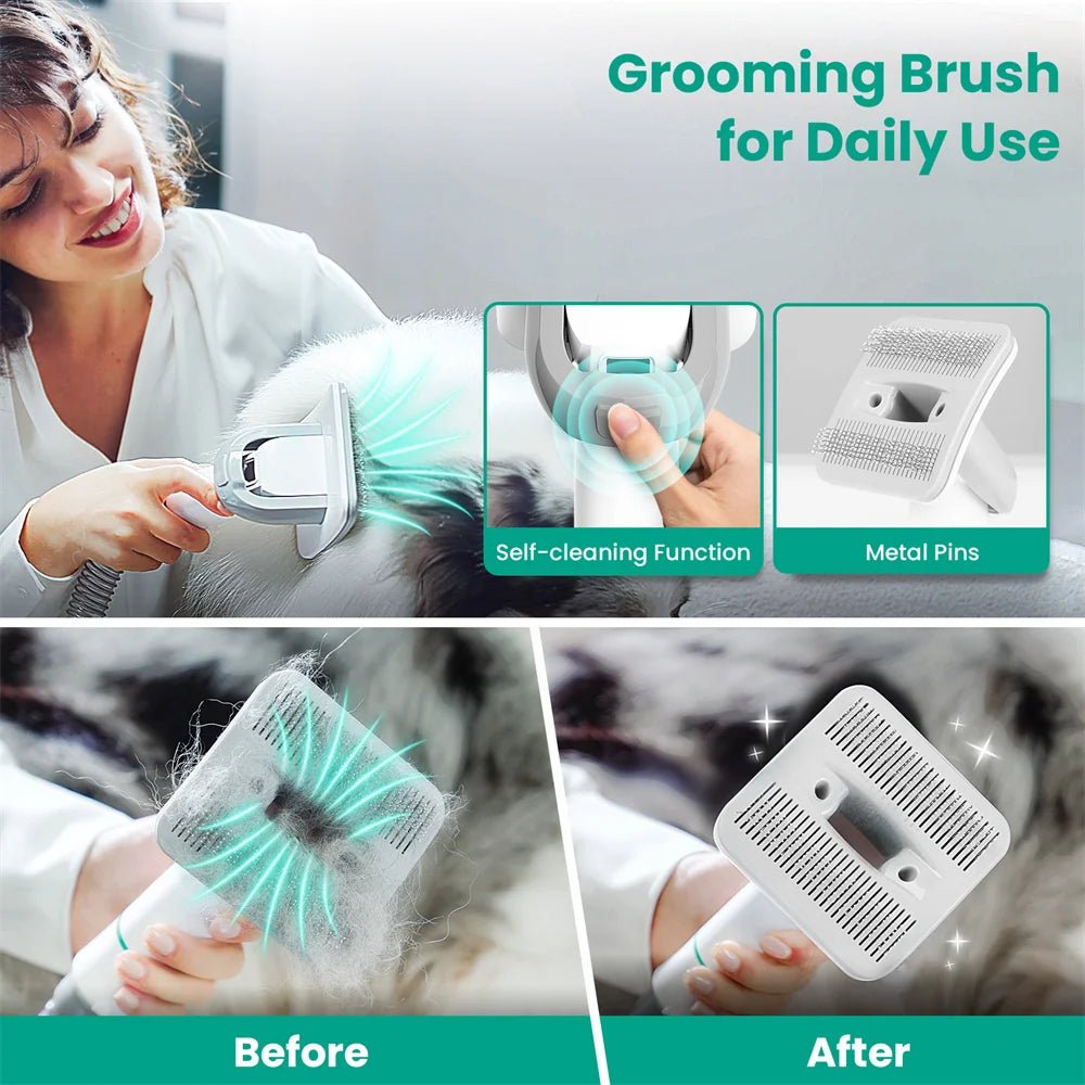 INSE P20 Pet Grooming Kit – Vacuum Suction 99% Pet Hair, Professional Clippers with 5 Tools for Dogs & Cats
