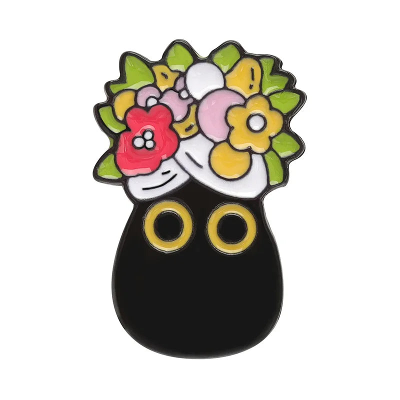 Cute Black Cat Enamel Pin – Tiny Cartoon Animal Metal Brooch Badge Jewelry Accessory Gift