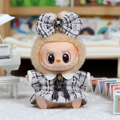 17cm Labubu Doll Monster Outfit & Accessories, DIY Sweet Princess Dress Cloak for Kids, High-Quality ED12B