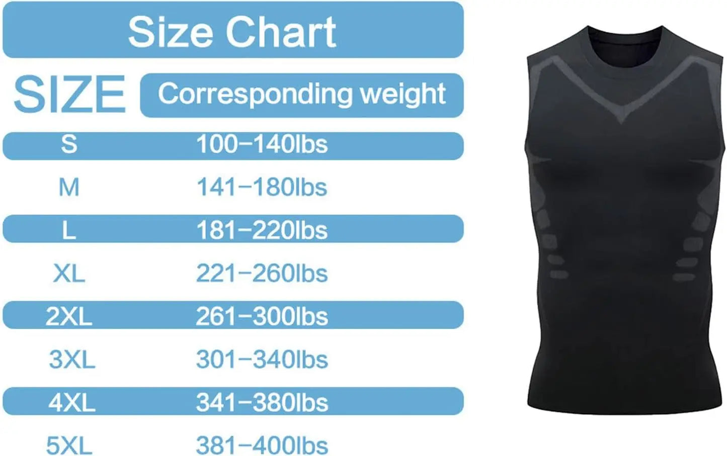 Ionic Shaping Vest for Men: Ice-Silk Slimming Compression Tank Top for Tummy Control and Fitness