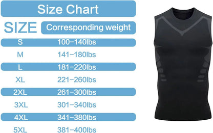 Ionic Shaping Vest for Men: Ice-Silk Slimming Compression Tank Top for Tummy Control and Fitness