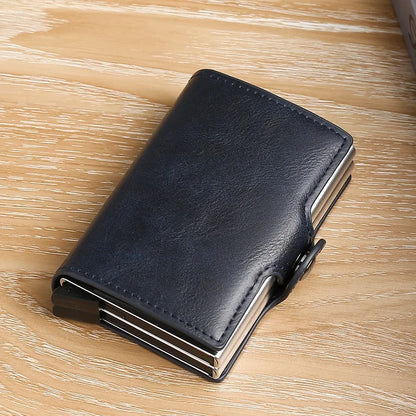 Large Capacity Double Layer RFID Blocking Carbon Fiber Wallet – Men’s Anti-Theft Credit & ID Card Holder Case