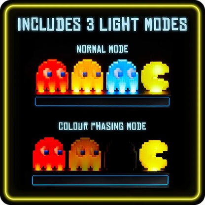 3D Illusion LED Gaming Night Light — Pixel Ghost Action Character Lamp for Room Decoration