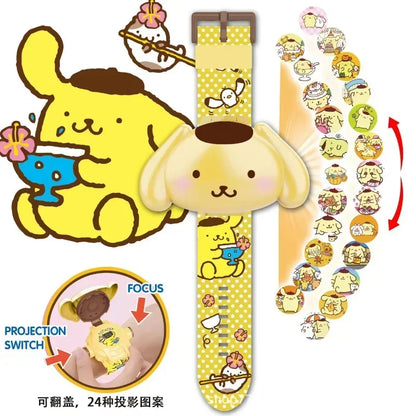 Kawaii Kitty 3D Projection Digital Watch – Cute Anime Figure Flip Watch for Kids