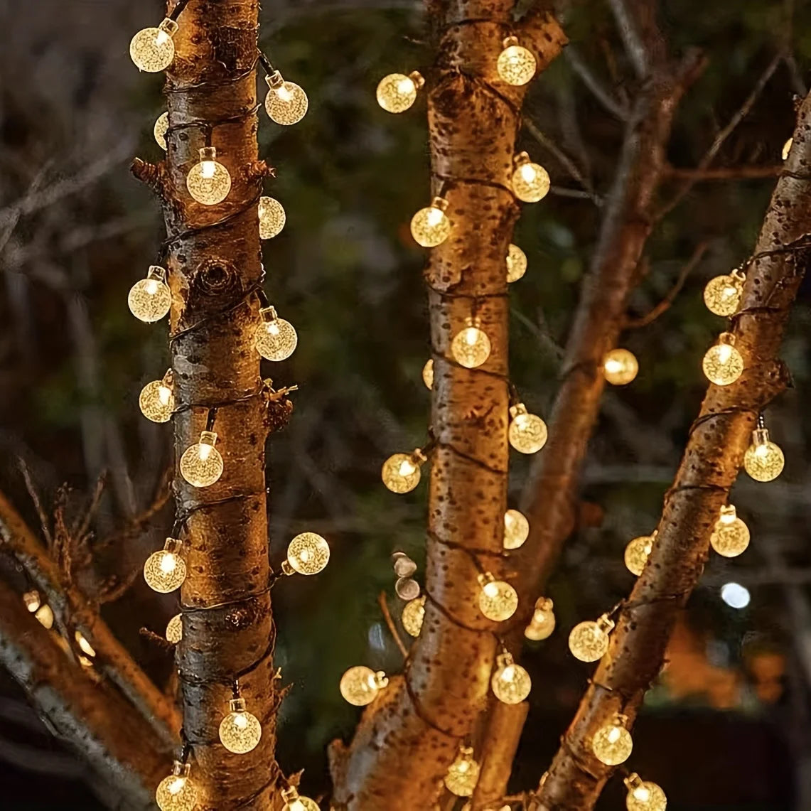 64FT Crystal Globe Solar String Lights: 1 Pack with 100 LED, 8 Lighting Modes - IP65 Solar Outdoor Lights for Halloween, Christmas Party