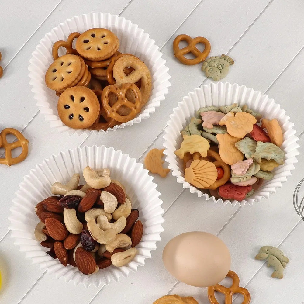 200PCS White Cupcake Liners Non-Stick Muffin Baking Cups for Wedding & Kitchen Use