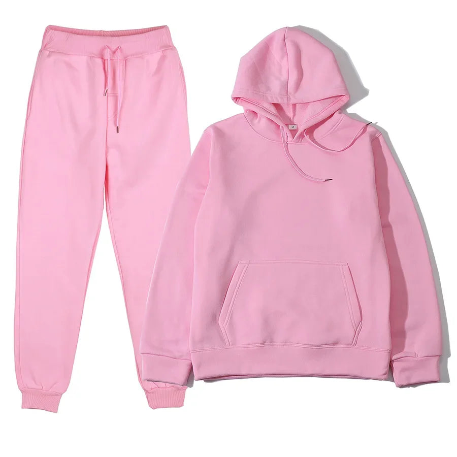 Men's Sports Tracksuit Set - Hoodie and Pants Two-Piece Running Casual Outfit for Men and Women