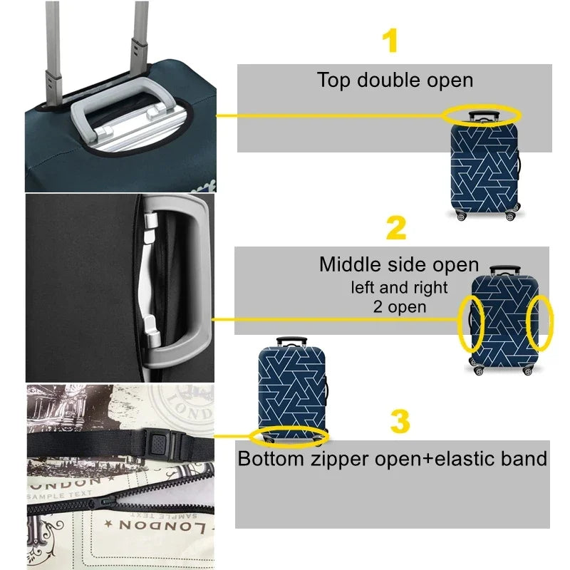Stretch Fabric Luggage Cover — Dustproof Suitcase Protector for 18-32 Inch Travel Bags