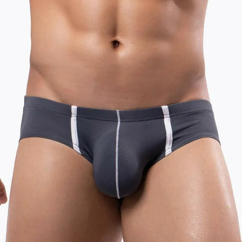 Men’s Ice Silk Low Waist Underwear – Breathable Mesh Boxer & Briefs, Lightweight Swim Bikini Trunks for Comfort Fit