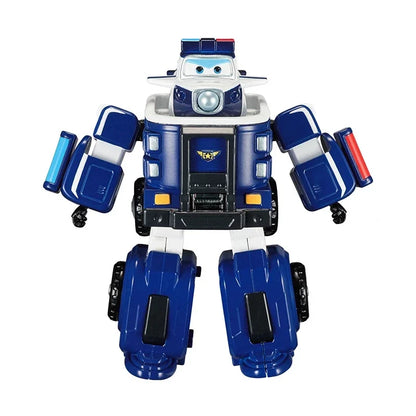 Auldey Super Wings Q Bao Police Transforming Robot Figure - Rescue Fire Truck Action Toy for Kids