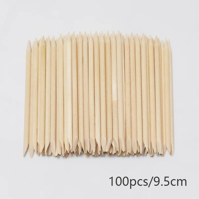 Lurayee Orange Wood Nail Cuticle Pusher – Manicure Tool for Nail Art, Gel Polish, and Nail Design