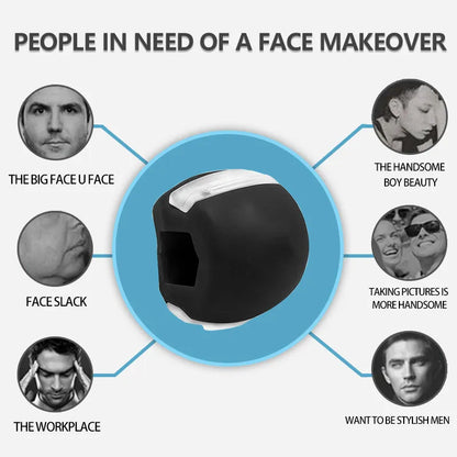 V-Shaped Faceshape Fitness Tool - Men's Facial Exerciser for Jawline & Jaw Muscles with Chew Ball Training