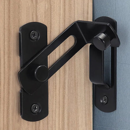 Stainless Steel Toggle Latch: Door Lock Guard Bolt 90 180 Degree Sliding Barn Door Lock - Black Iron Right Angle Barn Lock