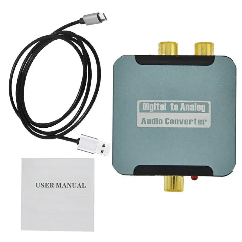 192KHz 24bit S/PDIF Digital to Analog Audio Converter – Optical/Coaxial to RCA & 3.5mm Jack for PS5 Xbox
