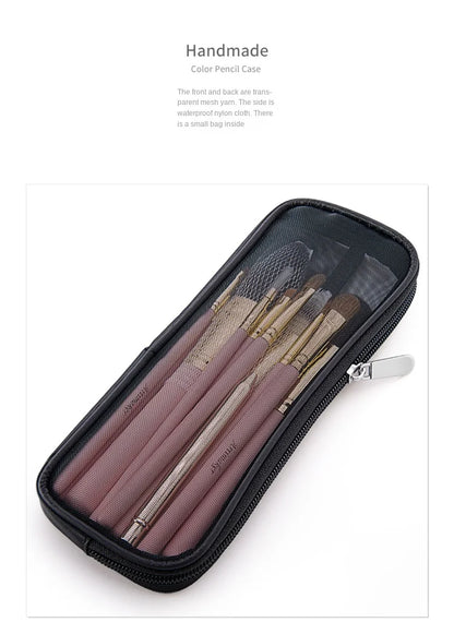 Makeup Brush Travel Case – Mesh Cosmetic Toiletry Bag Organizer for Men & Women, Beauty Tools Dopp Kit Pouch for Wash Storage