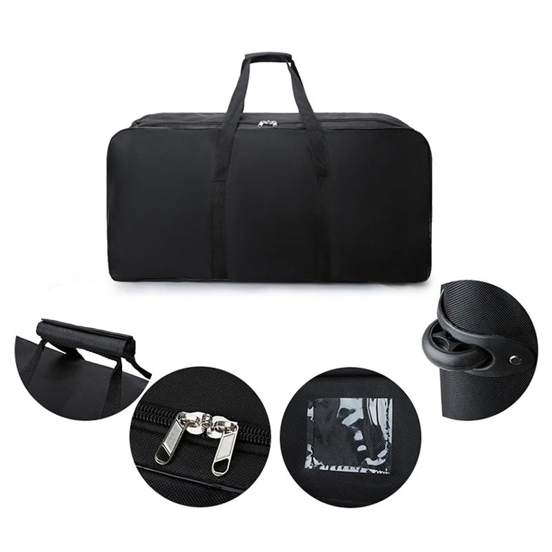 Foldable Wheel Luggage Storage Bag - Large Capacity Expandable Trolley Suitcase with Wheels