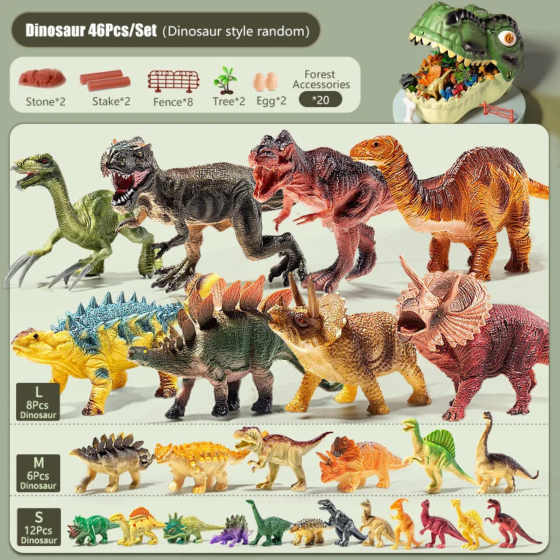 Simulation Dinosaur Toy for Kids - Jurassic T-Rex Action Figure PVC Model, World Animal Park Collectible Educational Toy Gift for Boys 3+ Years