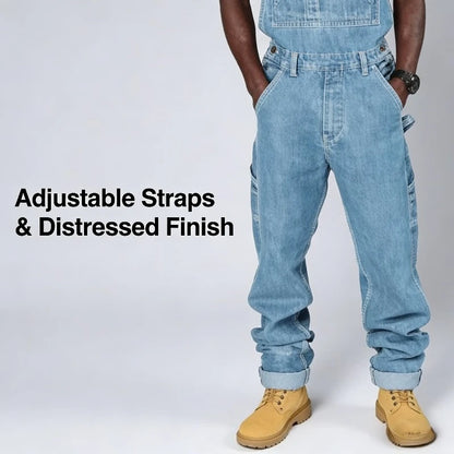 Men’s Denim Overalls - 2026 Fashion Jumpsuit Jeans with Adjustable Suspenders