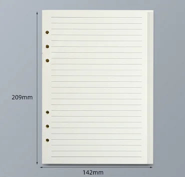 45 Sheets A5 A6 A7 Loose Leaf Notebook Refill – Spiral Binder Pages, Lined, Blank & Grid Craft Paper Stationery