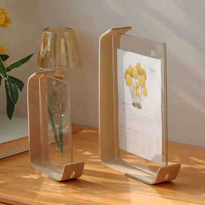 Rustic Acrylic and Wood Herbarium Display Calendar DIY Photo Frame - Perfect for Wedding, Parties, and Home Decor