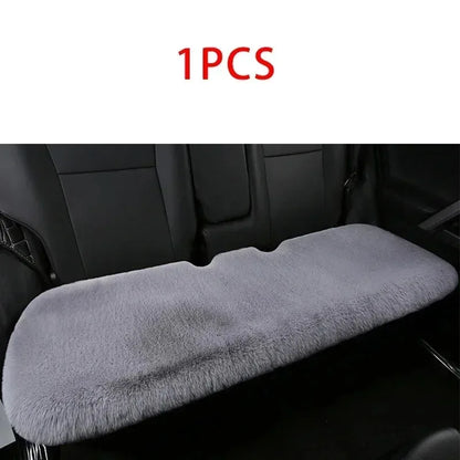 Plush Rabbit Fur Car Seat Cushion - Thick Warm Winter Driver & Passenger Seat Cover