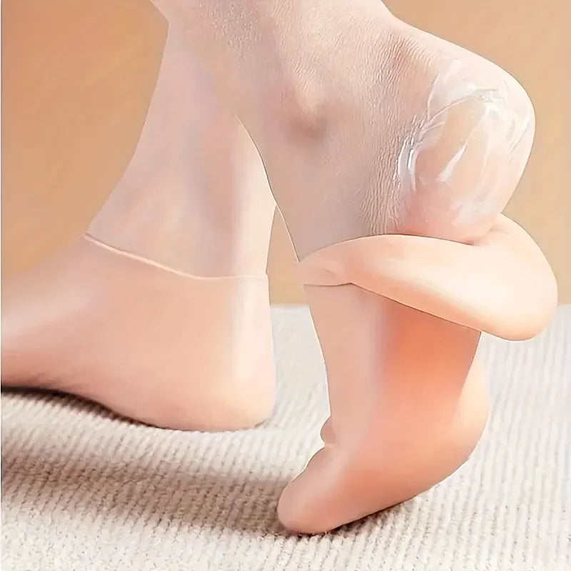 2PCS Silicone Foot Care Socks – Moisturizing, Softening Dry & Cracked Heels for Men & Women