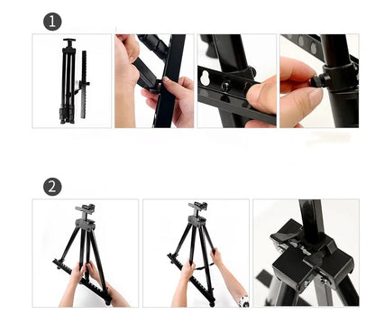Portable Adjustable Metal Sketch Easel — Foldable Travel Art Stand with Bag for Artists & Outdoor Use