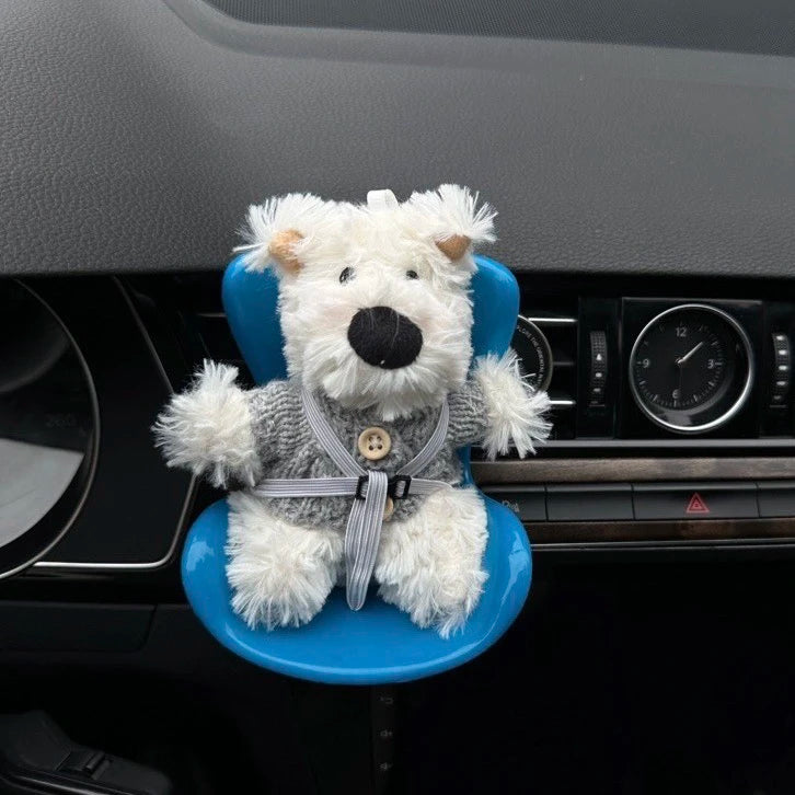New 15-17cm Labubu Doll Safety Seat – Cute Doll Air Outlet Aromatherapy Decoration for Car Interior