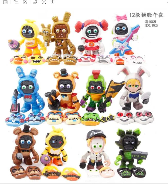 12pcs Five Nights at Freddy’s Face Changeable Figure Toy Set
