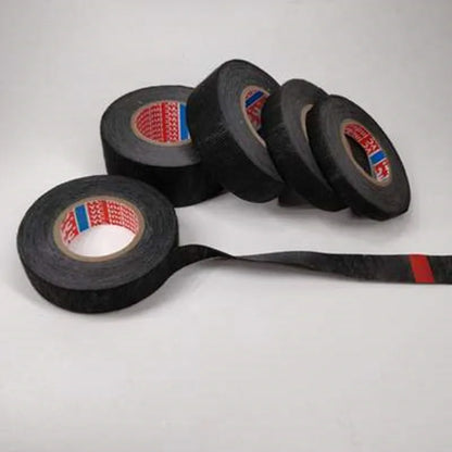15M Heat-Resistant Fabric Tape – 9/15/19/25/32MM Adhesive Cloth for Automotive Cable, Wiring Harness & Electrical Loom