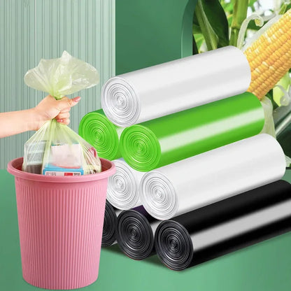 100pcs Biodegradable Garbage Bags – Disposable Starch Degradable Trash Bags for Kitchen Cleaning, Eco-Friendly Environmental Solution