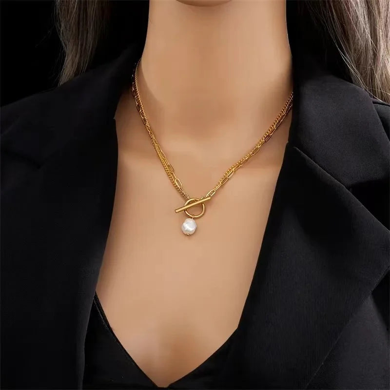 Women's Elegant Pearl Pendant Necklace - Fashion White Imitation Pearl Choker for Weddings & Special Occasions