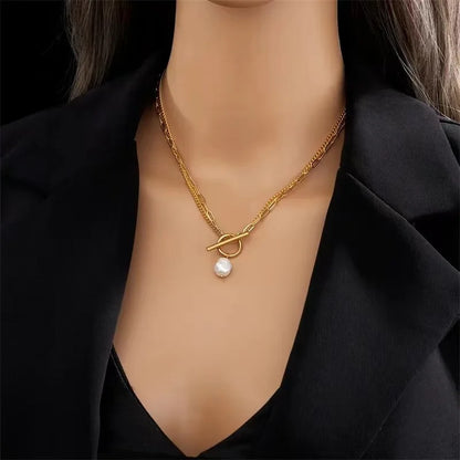 Women's Elegant Pearl Pendant Necklace - Fashion White Imitation Pearl Choker for Weddings & Special Occasions