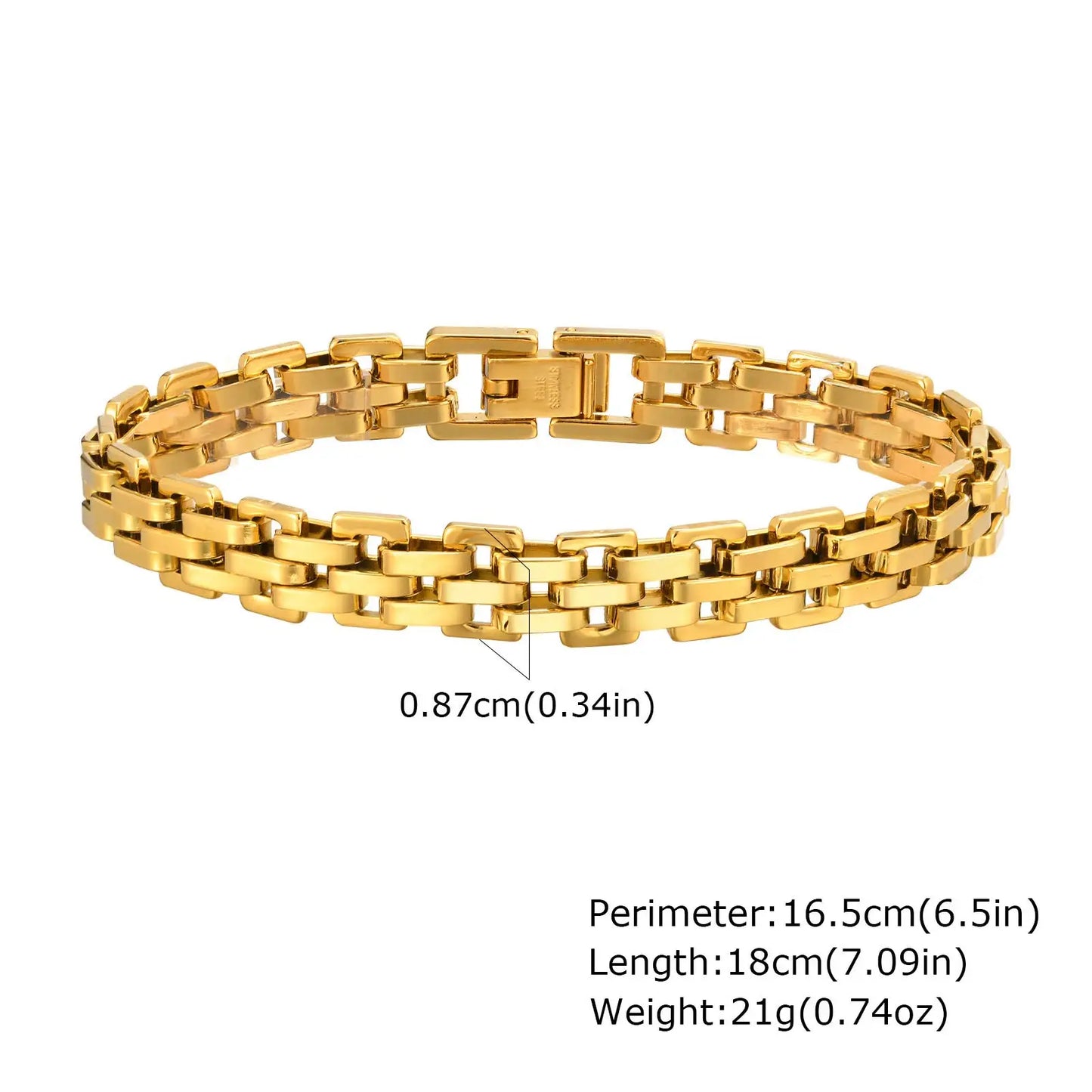 Vnox Stainless Steel Watchband Bracelet for Men & Women – Classic Link Chain Bangle Unisex Jewelry