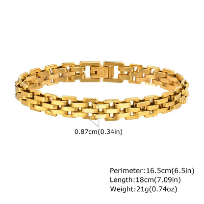 Vnox Stainless Steel Watchband Bracelet for Men & Women – Classic Link Chain Bangle Unisex Jewelry