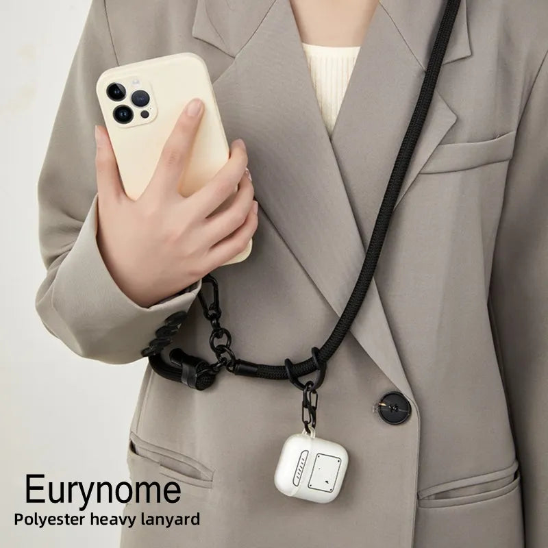 Adjustable Phone Lanyard - Universal Outdoor Crossbody Shoulder Case - Anti-Lost Wrist Strap with Card Neck Cord Clip Hang