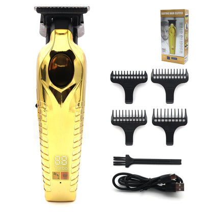 Men's Hair Trimmer – Zero Gapped DLC T-Blade, LED Display, Low Noise, Cordless Professional Hair Clipper for Finishing