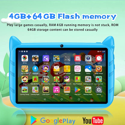 BDF 7-Inch Kids Tablet with Android 13 - 4GB RAM, 64GB ROM, 1TB Expandable, 5G WiFi, 4000mAh Battery, Dual Camera, Preloaded Kids Software