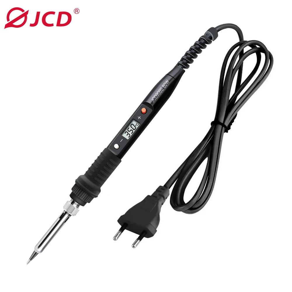 JCD Electric Soldering Iron - 60W/80W Adjustable Temperature Digital Display Welding Repair Tool Kit
