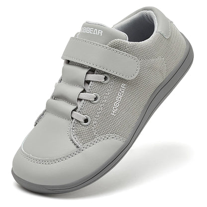 HOBIBEAR Kids Barefoot Shoes – Wide Toe Minimalist Sneakers for Boys & Girls, Lightweight Hook Loop, Mesh & Artificial Leather