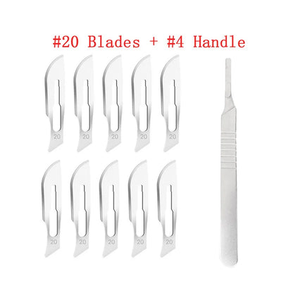 Carbon Steel Surgical Scalpel Set – Blades & Handle for DIY Cutting, PCB Repair, and Animal Surgery