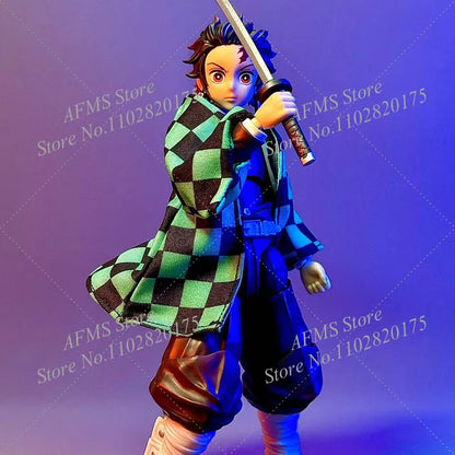1/12 Scale Kamado Tanjirou Collectible Figure – Classic Plaid Jacket Cosplay Uniform 6-Inch Male Action Figure