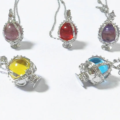 Puella Magi Madoka Magica Cosplay Necklace – Kaname Madoka & Akemi Homura Soul Gem Crystal Pendant Choker Jewelry