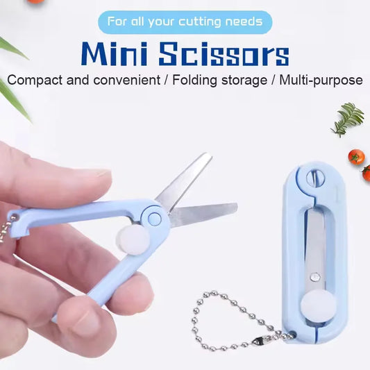 Mini Telescopic Keychain Scissors - Portable Folding Paper Cutting Tool & DIY Craft Stationery Accessory